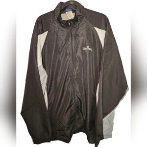 Spalding Black Windbreaker Jacket Menswear Activewear Warmup Lightweight